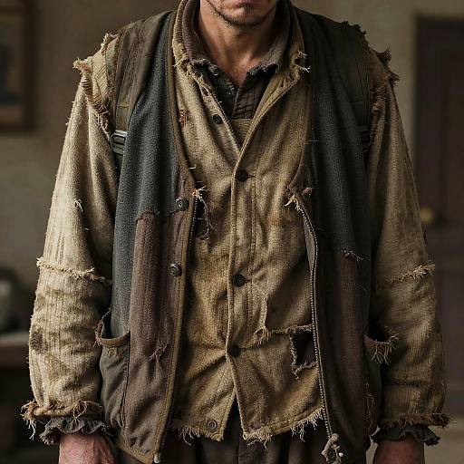 Weary Traveler in Shabby Clothes