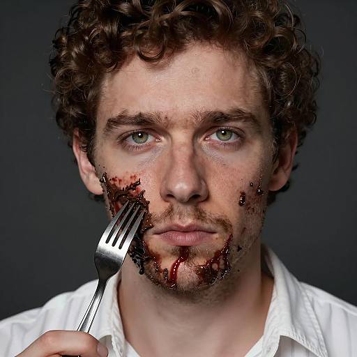 Surreal Portrait of a Chocolate-Covered Man