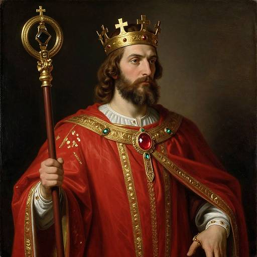 Regal Bearded King in Classical Style