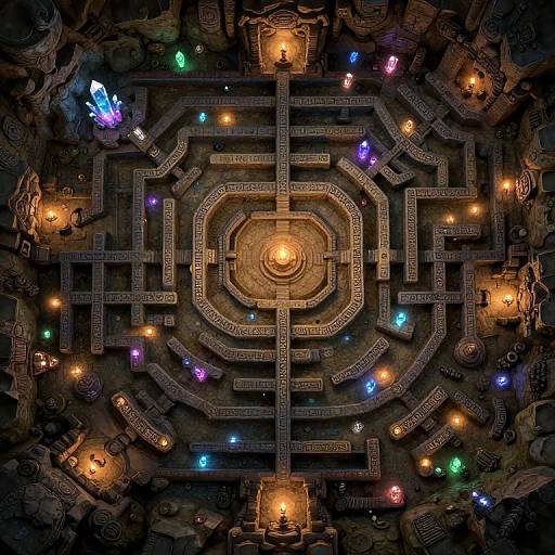 Fantasy DnD Cavernous Labyrinth Map