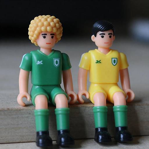 Toy Soccer Players in Unique Pose