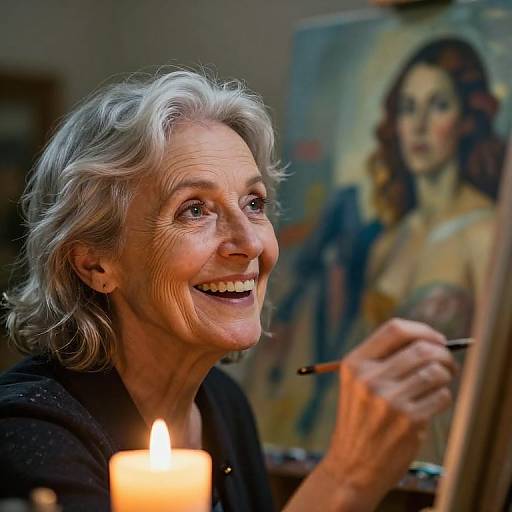 Soulful Artist Portrait in Candlelight