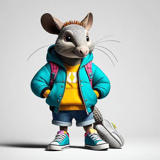 Stylish Teen Armadillo Character Concept