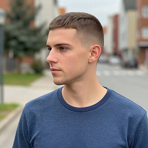 Stylish European Man with Bowl Cut