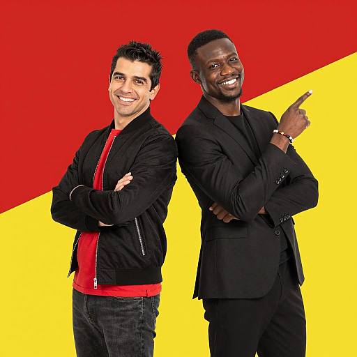 Dynamic Duo Against Bold Colors