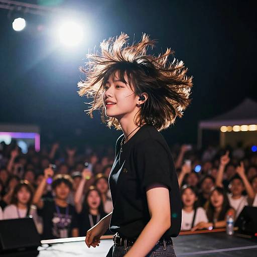 Spiky Hairstyles Girl on Stage