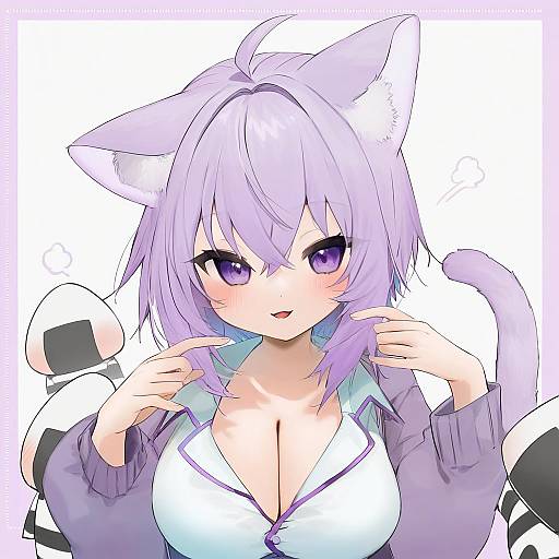 Illustration of Onigirya (nekomata okayu), hololive in the style of Gotou (nekocat)