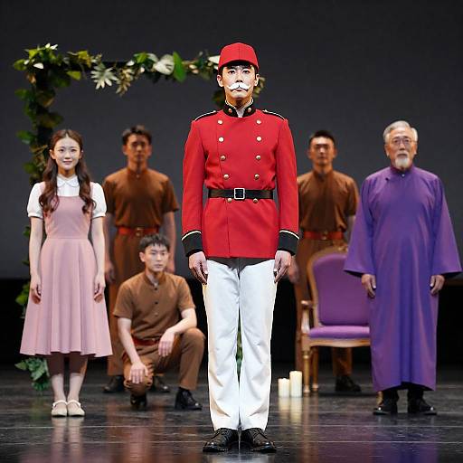 Intriguing Theater Stage Scene with Characters