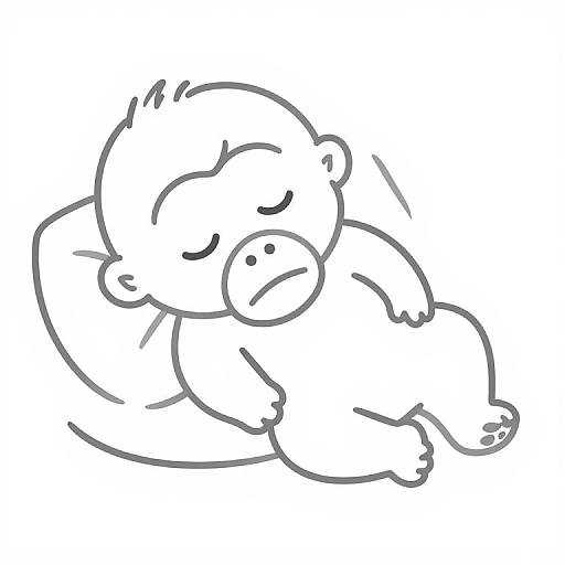 Cute Baby Mandrill Coloring Illustration