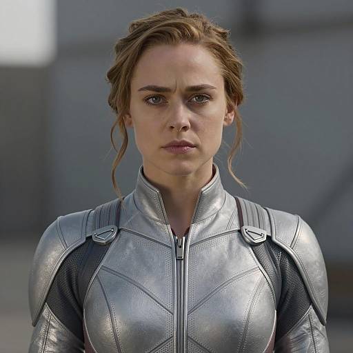 Woman in Silver Sci-Fi Costume