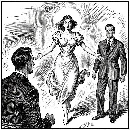 1920s Hypnotic Business Influence Illustration