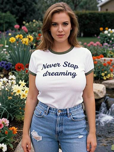 Casual Chic Woman in Flower Garden