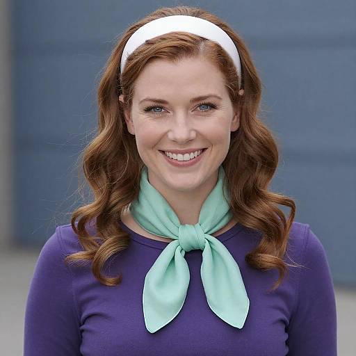 Cheerful Woman with Auburn Hair