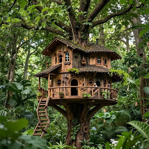 Whimsical Multi-Level Tree House