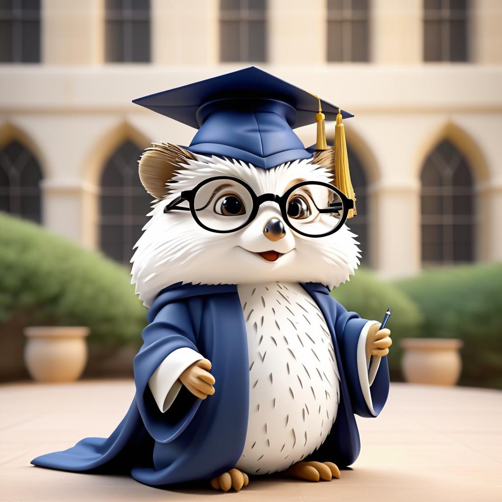 Scholarly Hedgehog with Academic Flair