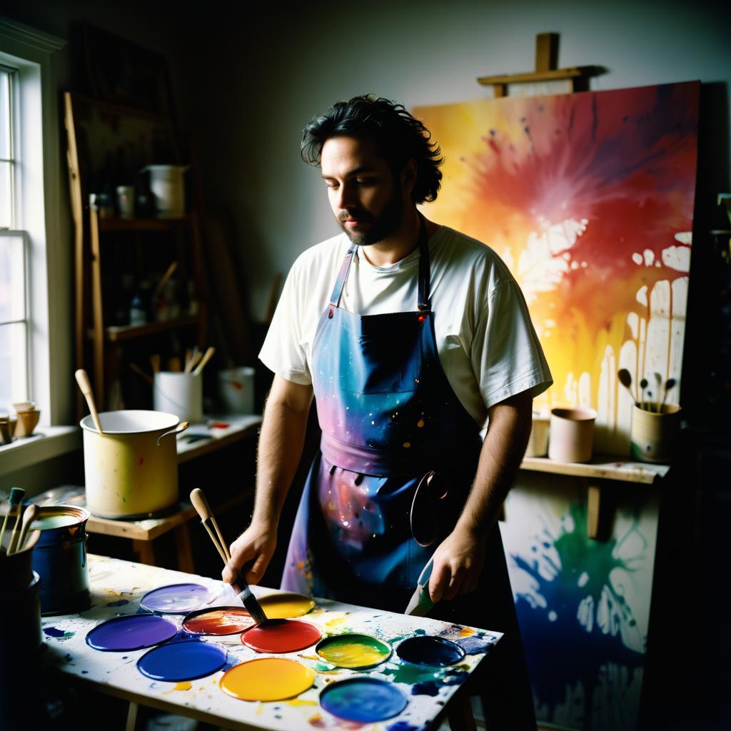 Chiaroscuro Painter in Cozy Studio