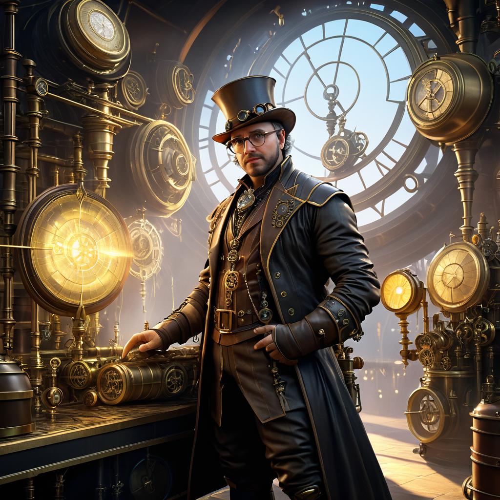 Steampunk Inventor in Fantasy Realm