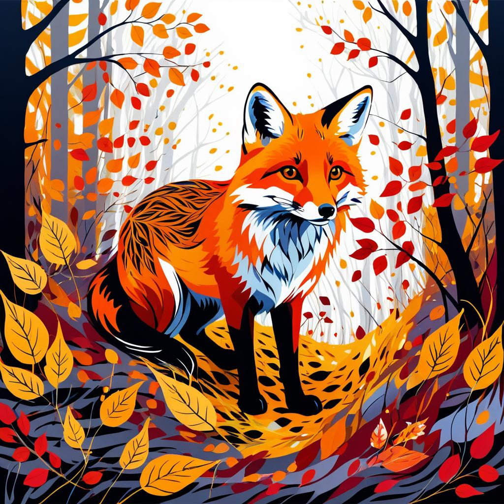 Cunning Fox in Vibrant Autumn Landscape