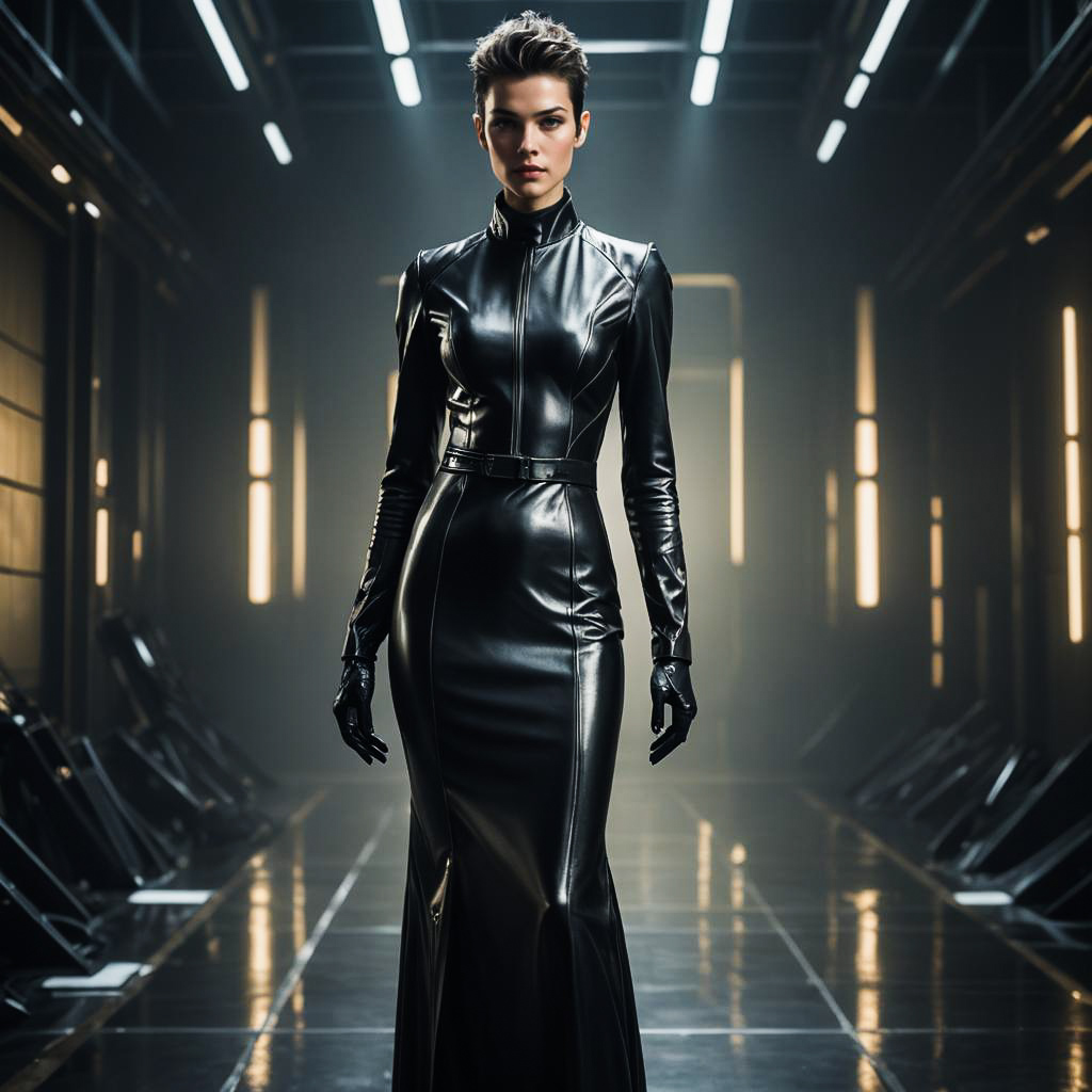 Glamorous Runway Model in Futuristic Style