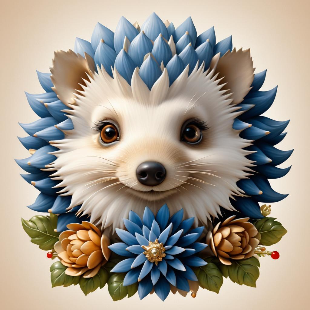 Whimsical Hedgehog Portrait in Detail