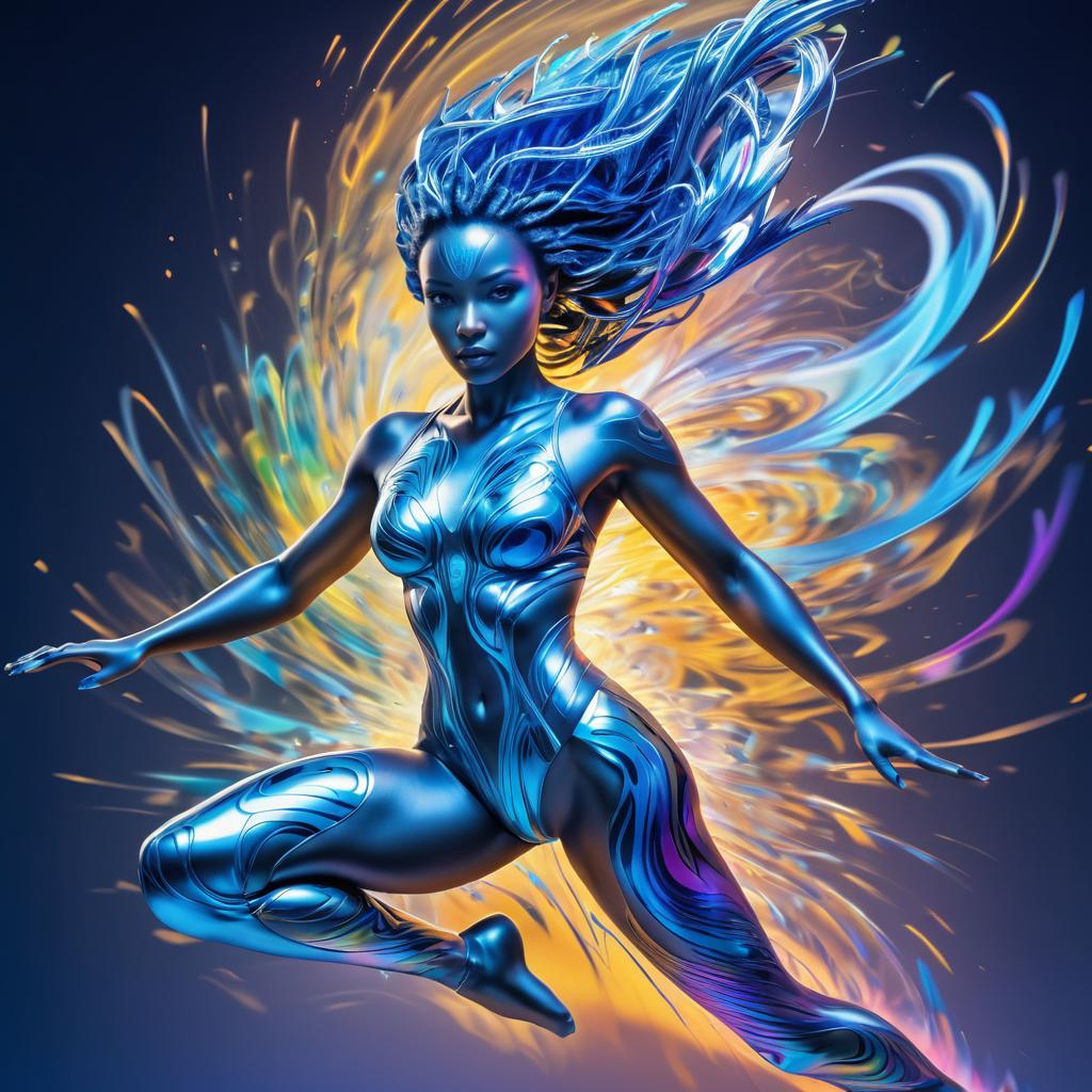 Dynamic Biopunk Woman in Neon Colors