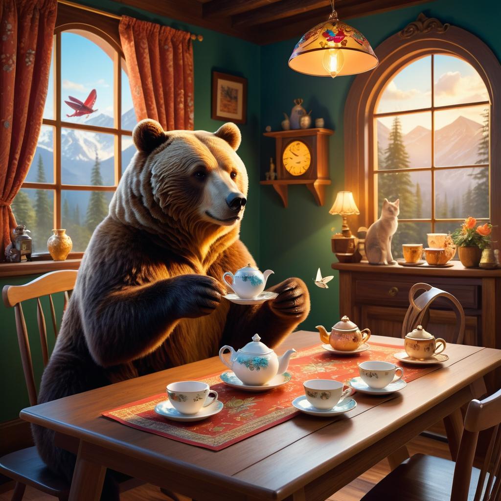 Whimsical Tea Time with a Bear