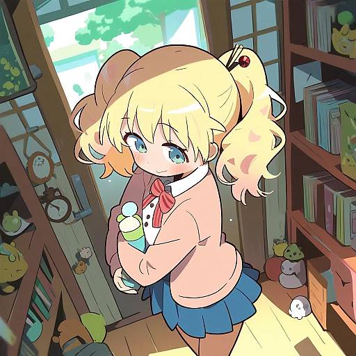 Illustration of Alice cartelet, kin-iro mosaic in the style of Moyazou (kitaguni moyashi seizoujo)