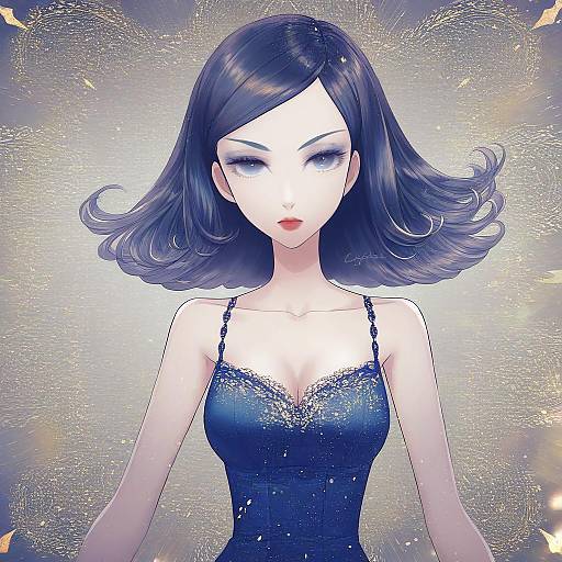 Illustration of Amano maya, persona in the style of Takatora