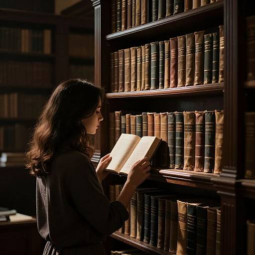 Whispering Shadows in Ancient Library