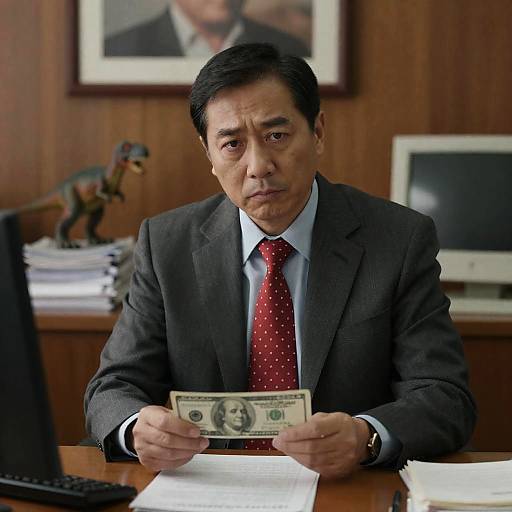 Serious Businessman in Unique Office Setting