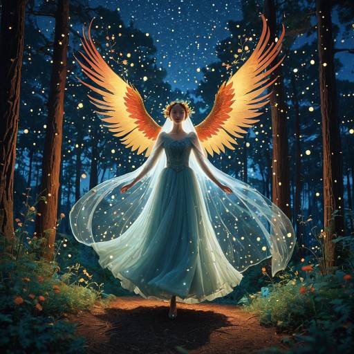 Ethereal Phoenix Angel in Enchanted Forest Ethereal Phoenix Angel in Enchanted Forest