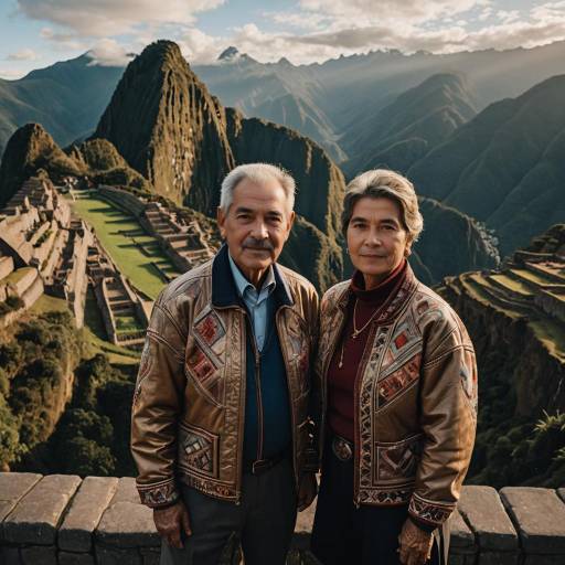 Senior Couple Portrait at Machu Picchu Senior Couple Portrait at Machu Picchu