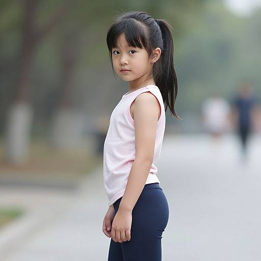 Realistic Toddler Girl Workout Portrait