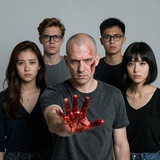 Intense Portrait of Five With Tension