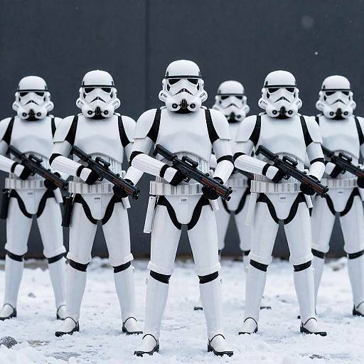 Snow-Covered Stormtroopers in Formation
