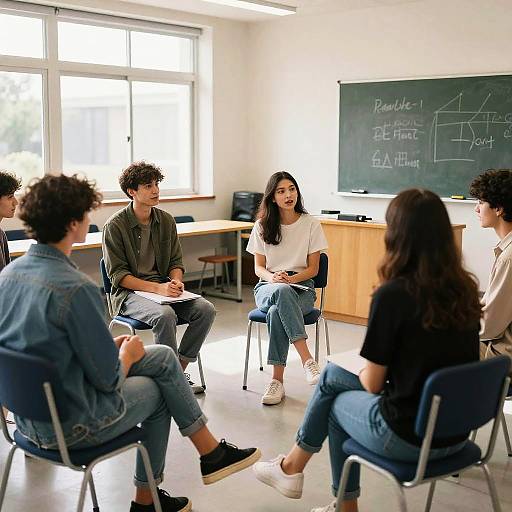 Casual Classroom Group Discussion Scene