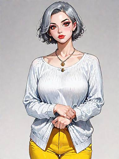 Stylish Woman in Casual Outfit