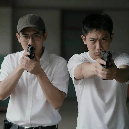 Gritty Duo in Dark Confrontation