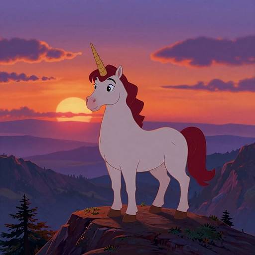 Majestic Unicorn Sunset Vista