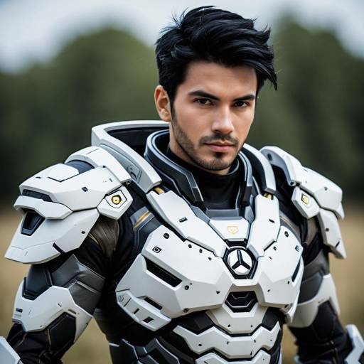 Man in Futuristic Overwatch Armor Costume