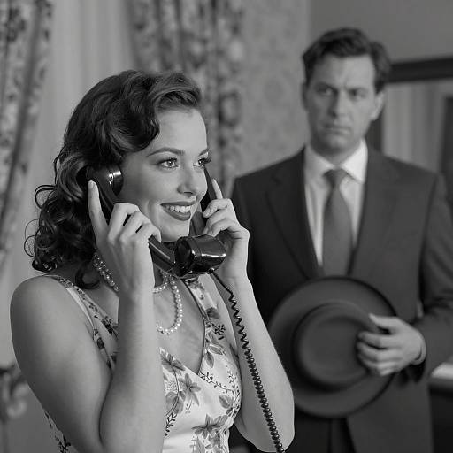 Vintage Black and White Portrait Scene