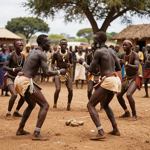 Expressive African Ritual Dance Scene