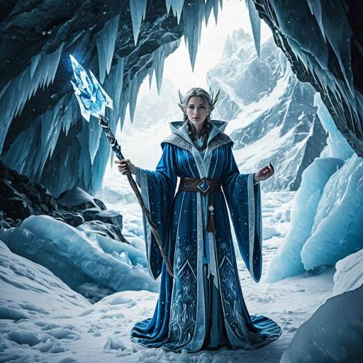 Enchanting Ice Mage in Glacier Cave