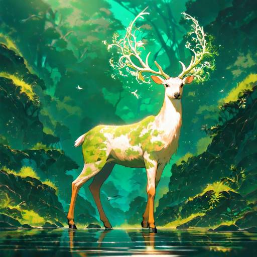 Ethereal Deer in a Lush Ecosystem Ethereal Deer in a Lush Ecosystem