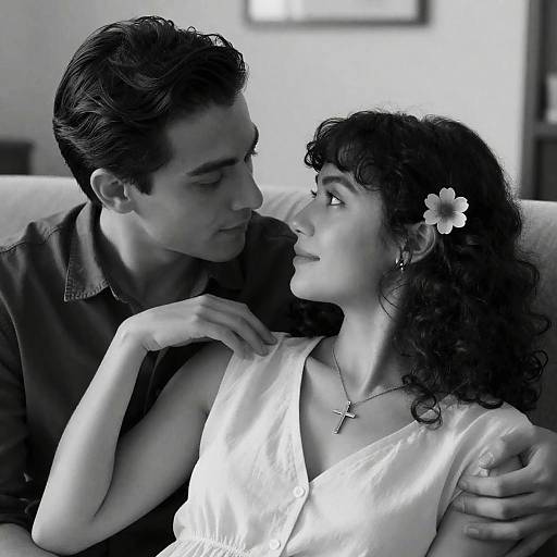 Intimate Black-and-White Portrait of a Couple