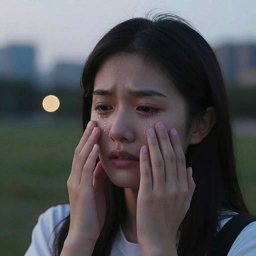 Crying Filter at Dusk in City