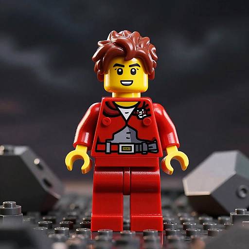 Heroic Red-Haired Lego Minifigure Scene