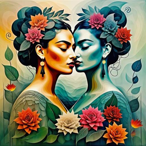 Chaotic Abstract Love Inspired by Kahlo