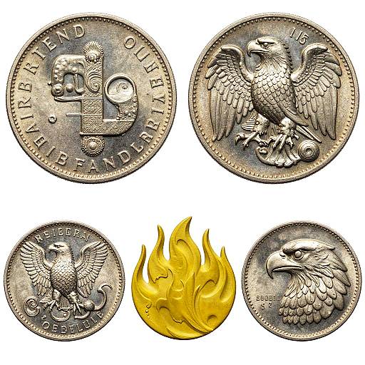 Intricate Silver Coin Collage