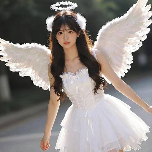 Young Woman in Angel Costume